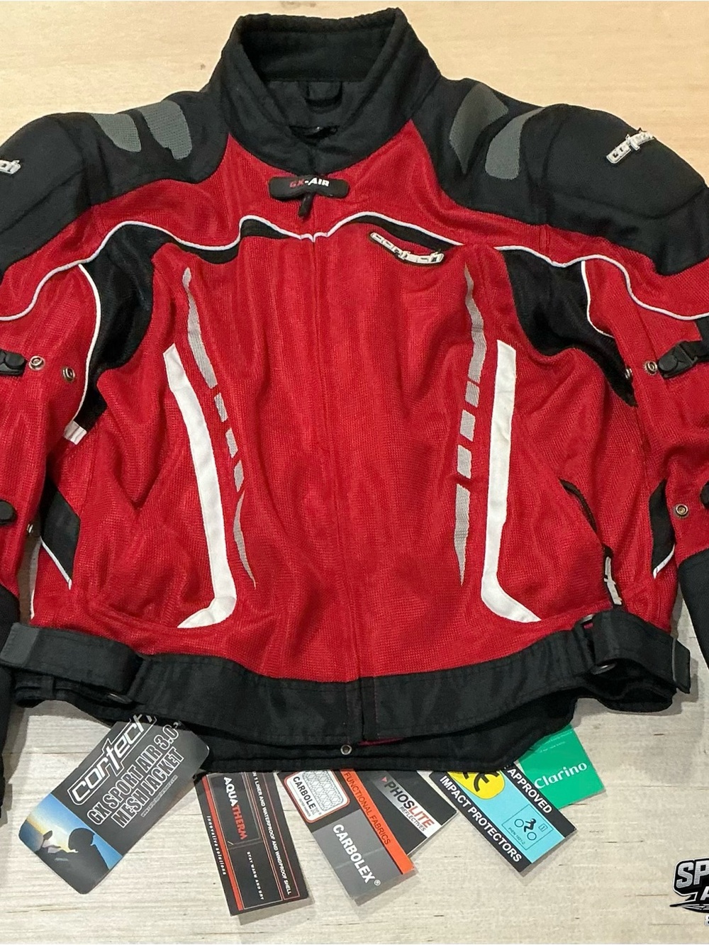 Cortech Men's GX Sport Armored Motorcycle Jacket Red/Black Men’s Size LARGE 42